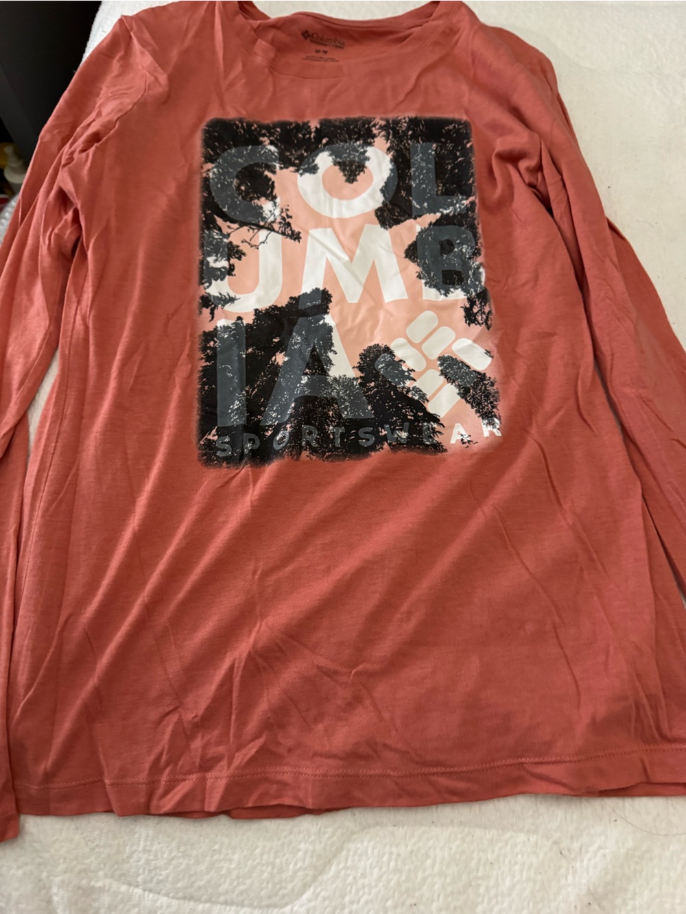 Columbia Coral Long Sleeve Tee with Logo Print